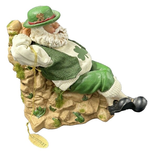 Possible Dreams Clothtique Irish Santa Music Box Schanachie 9 inch Celtic Santa - Picture 4 of 8
